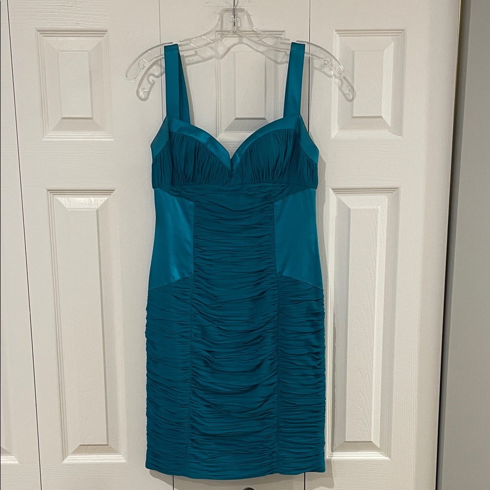 Beautiful Teal Ruched Dress
